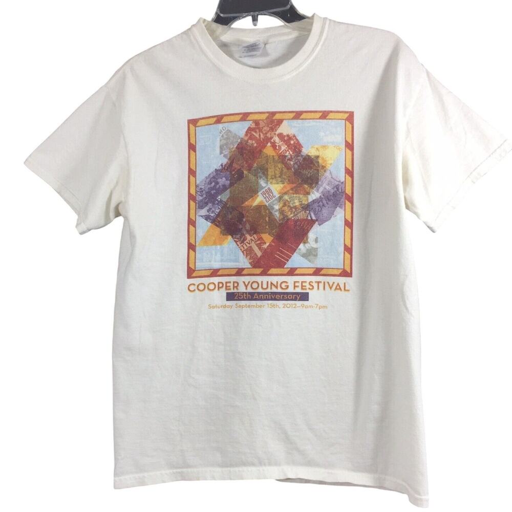 Cooper Young Festival‎ T-Shirt 25th Anniversary White Graphic Tee